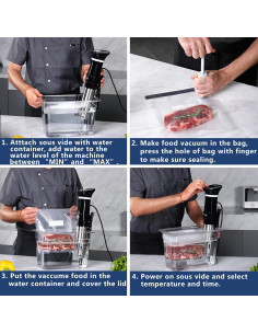 Cocedor Sous Vide GUDAC 1100W con Contenedor 6L y 10 Bolsas 2