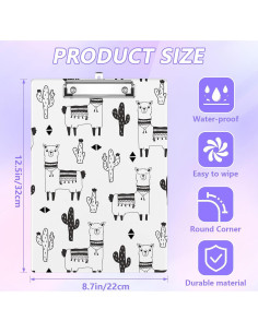 Portapapeles A4 EMXION Alpaca Cactus con Clip de Metal 2