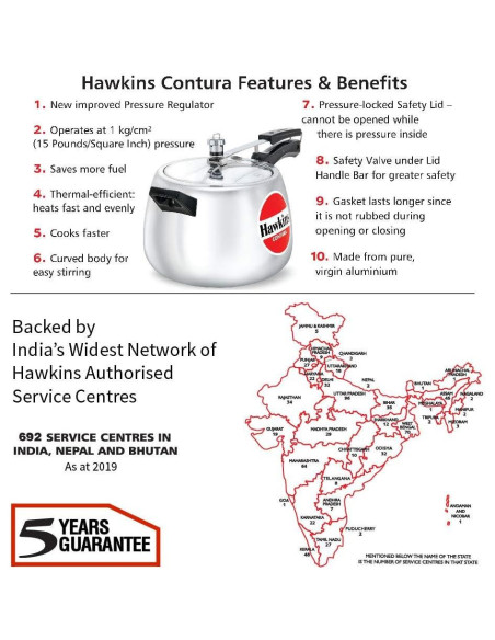 Olla a Presión Hawkins Contura 6.5L Aluminio Pulido