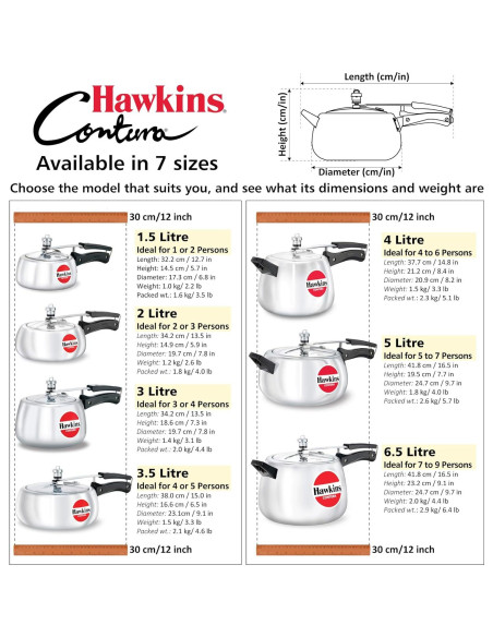 Olla a Presión Hawkins Contura 6.5L Aluminio Pulido