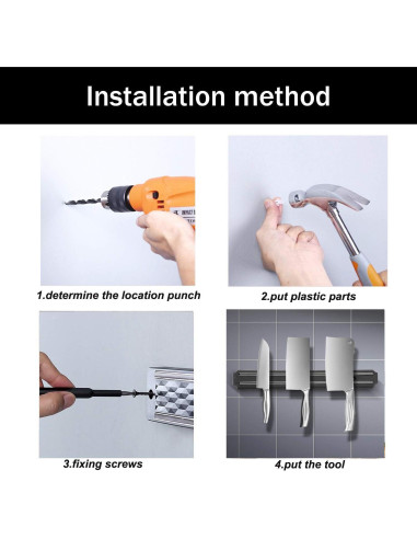 Soporte Magnético para Cuchillos HILLHOME 38 cm Organizador