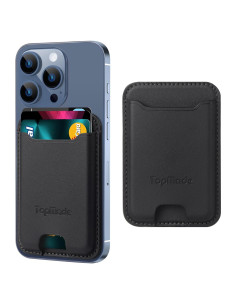 Soporte para Tarjetas TopMade Negro, Cuero Premium, RFID, 4 Tarjetas