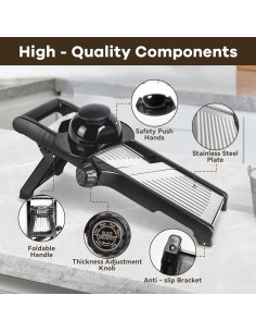 Cortador de Mandolina NIOSAVM de Acero Inoxidable con Guantes 2