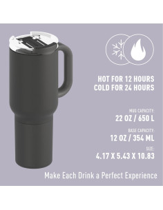 Taza de Viaje 2-en-1 ASOBU DUPLEX 650 ml Negro 2