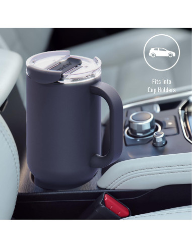 Taza de Viaje 2-en-1 ASOBU DUPLEX 650 ml Negro