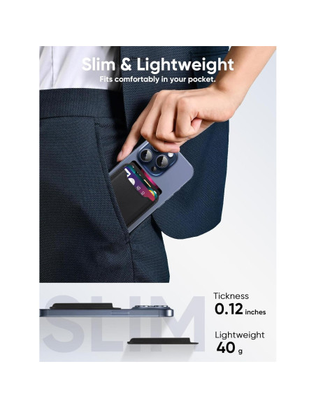 Soporte para Tarjetas TopMade Negro, Cuero Premium, RFID, 4 Tarjetas