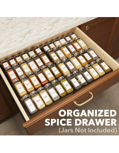Organizador de Cajones de Especias SpaceAid de Bambú Negro 4 Niveles 2