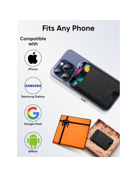 Soporte para Tarjetas TopMade Negro, Cuero Premium, RFID, 4 Tarjetas