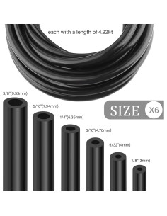 Kit de Mangueras de Vacío IHOTDER 6PCS Silicona 1.5m 2