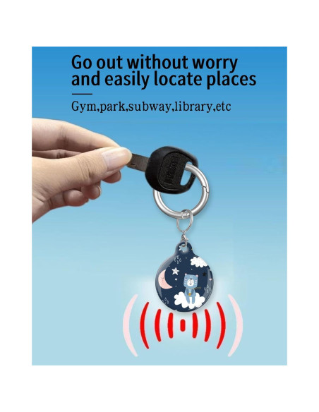 Estuche para AirTag ZEKICE Oso Azul - Protección Antiarañazos