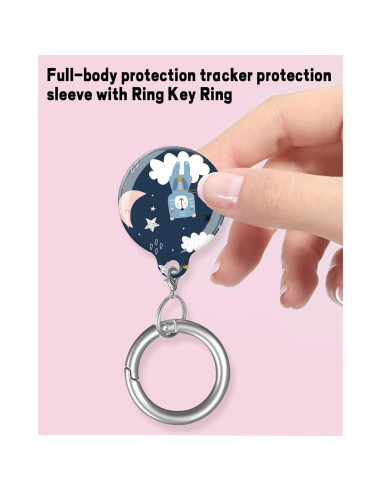 Estuche para AirTag ZEKICE Oso Azul - Protección Antiarañazos