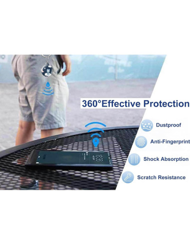 Estuche para AirTag ZEKICE Oso Azul - Protección Antiarañazos