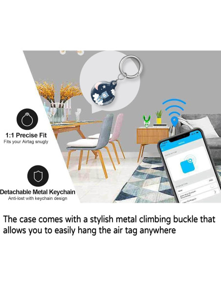Estuche para AirTag ZEKICE Oso Azul - Protección Antiarañazos