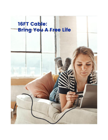 Cable de Carga Rápida USB C 5M SCRUAK para iPhone 15/16