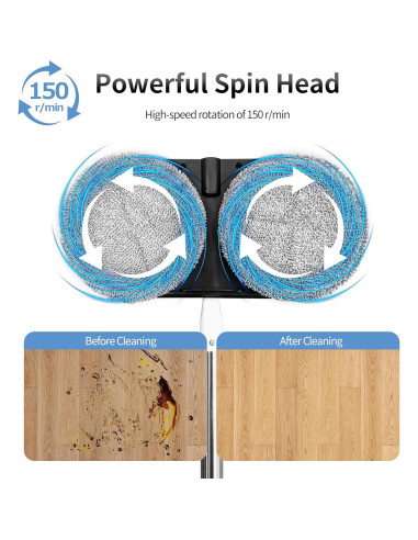 Mopa Eléctrica Inalámbrica AlfaBot WS-24 con Pulverizador y LED