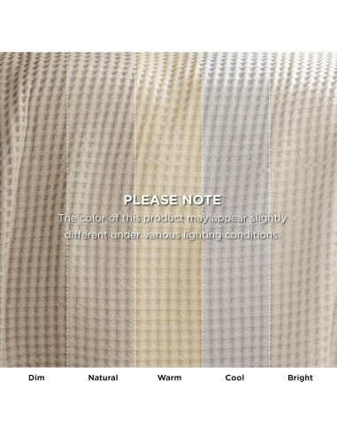 Manta Tejida Waffle Bedsure 100% Algodón Queen Beige 90x90cm