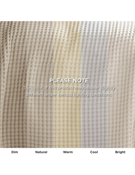 Manta Tejida Waffle Bedsure 100% Algodón Queen Beige 90x90cm