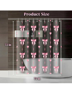 Cortina de Ducha Rosa Claro CAPQL 182x182cm Impermeable 2