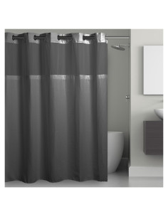 Cortina de Ducha Hookless Waffle 180x188 cm Gris Grafito