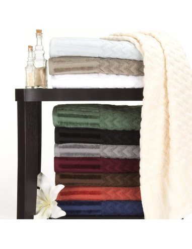 Juego de Toallas de Baño de Lujo Lavish Home 6 Piezas Algodón Marino