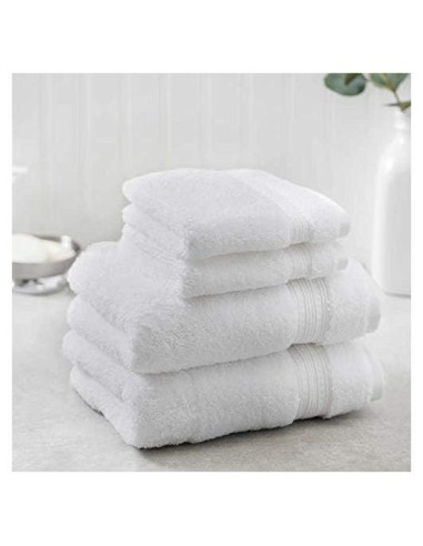 Juego de Toallas Charisma 4 Piezas 100% Algodón Blanco