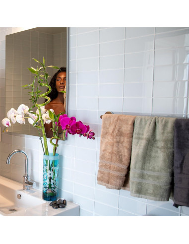 Juego de 2 Toallas de Mano Mosobam 40x76 cm Azul Marino 700 GSM