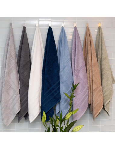 Juego de 2 Toallas de Mano Mosobam 40x76 cm Azul Marino 700 GSM