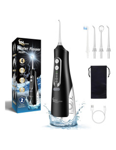 Irrigador bucal inalámbrico JNGOODS 310ml IPX7 4 modos negro