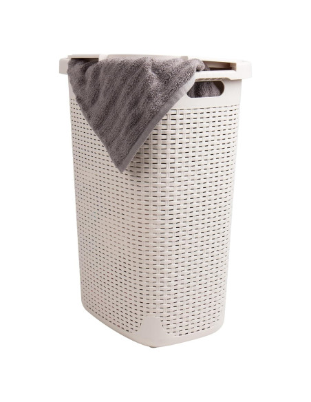 Cesto de Ropa Slim Mind Reader 60L con Tapa Marfil
