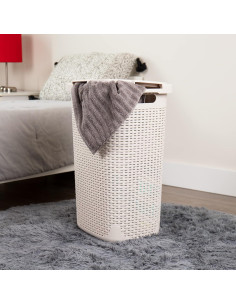 Cesto de Ropa Slim Mind Reader 60L con Tapa Marfil 2