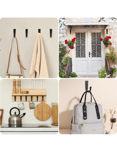 Ganchos de Pared WODEGIFT 5 Pcs Alta Resistencia Negro