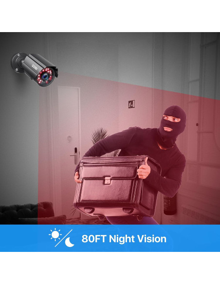 Cámara de Seguridad ZOSI 1080P HD 2.0MP IP67 Interior Exterior