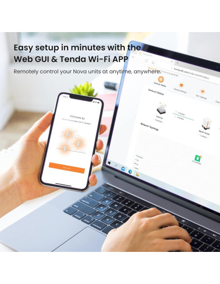 Sistema WiFi Mesh Tenda Nova MX12-3, Cobertura 6503 m, 1.7 GHz
