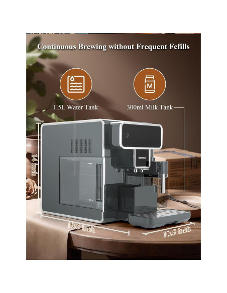 Cafetera Automática Chef Robot AM7203 con Molinillo y Espumador