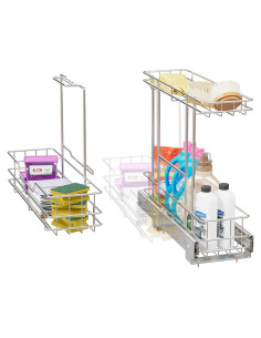 Organizador Deslizante STORKING 2 Niveles Cromado 28x46 cm