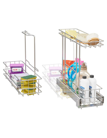 Organizador Deslizante STORKING 2 Niveles Cromado 28x46 cm