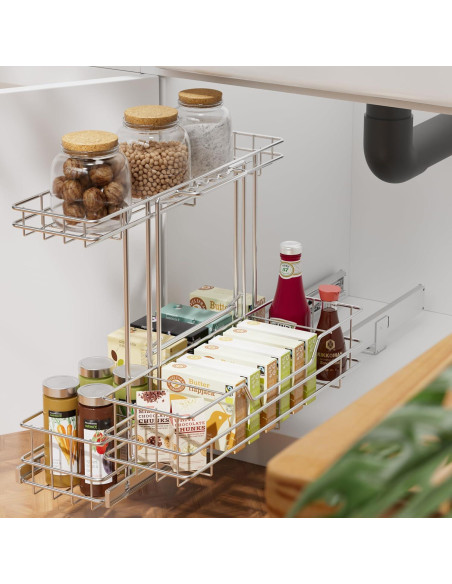 Organizador Deslizante STORKING 2 Niveles Cromado 28x46 cm