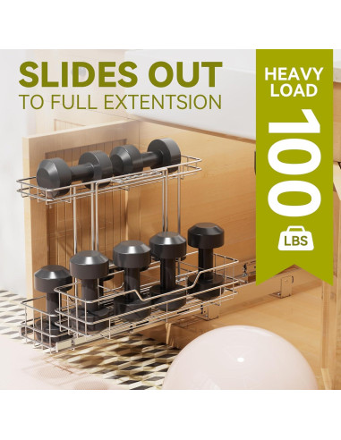 Organizador Deslizante STORKING 2 Niveles Cromado 28x46 cm