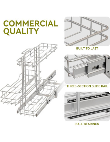 Organizador Deslizante STORKING 2 Niveles Cromado 28x46 cm