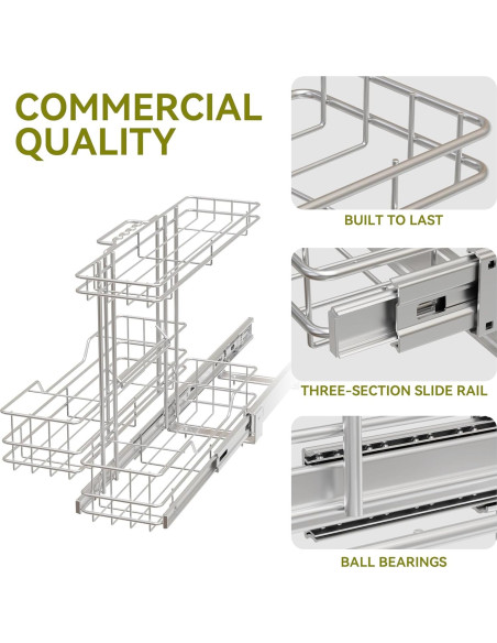 Organizador Deslizante STORKING 2 Niveles Cromado 28x46 cm