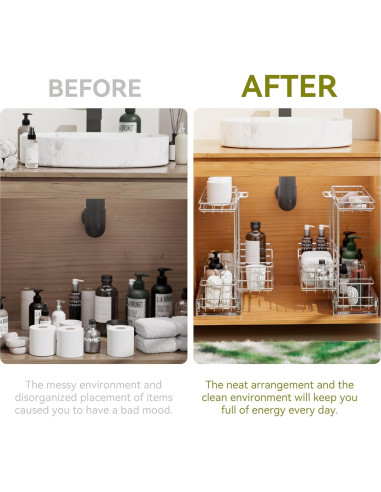 Organizador Deslizante STORKING 2 Niveles Cromado 28x46 cm