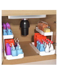 Organizador Bajo Fregadero Minimalist Studio Blanco 2 Niveles