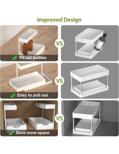 Organizador Bajo Fregadero Minimalist Studio Blanco 2 Niveles 2