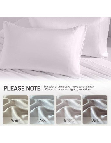 Juego de Sábanas Queen Caelorin 4 Piezas Viscosa Bambú Gris