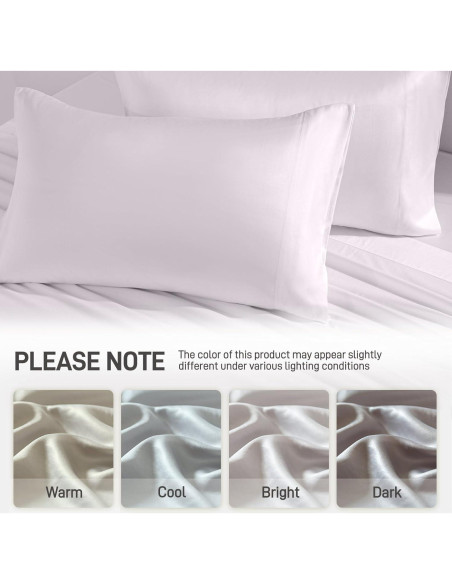 Juego de Sábanas Queen Caelorin 4 Piezas Viscosa Bambú Gris