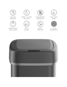 Basurero Automático Ninestars DZT-50-16BSS 50L Acero Inoxidable 2