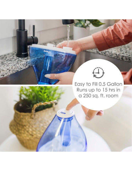 Humidificador Ultrasonico Crane 1.5L Niebla Fría Silencioso