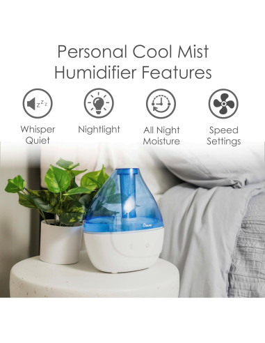 Humidificador Ultrasonico Crane 1.5L Niebla Fría Silencioso