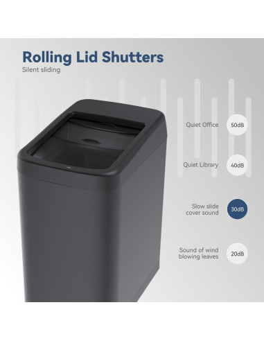 Basurero Automático ELLO&ALLO 30L con Sensor de Movimiento Negro