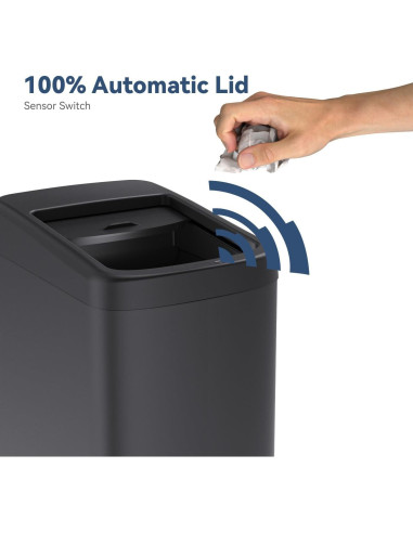 Basurero Automático ELLO&ALLO 30L con Sensor de Movimiento Negro